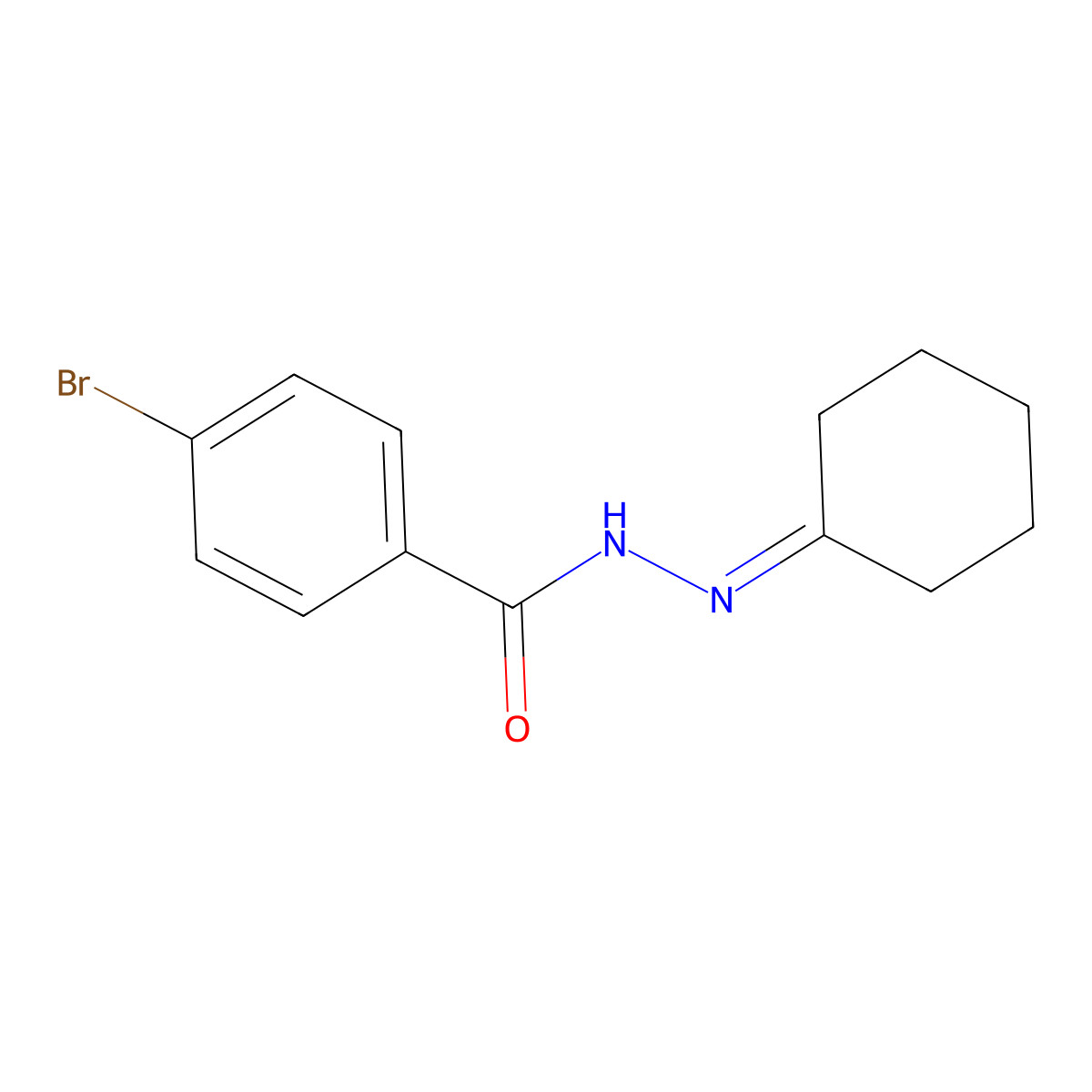 4-bromo-N'-cyclohexylidenebenzohydrazide molecular structure, CAS 304478-23-7