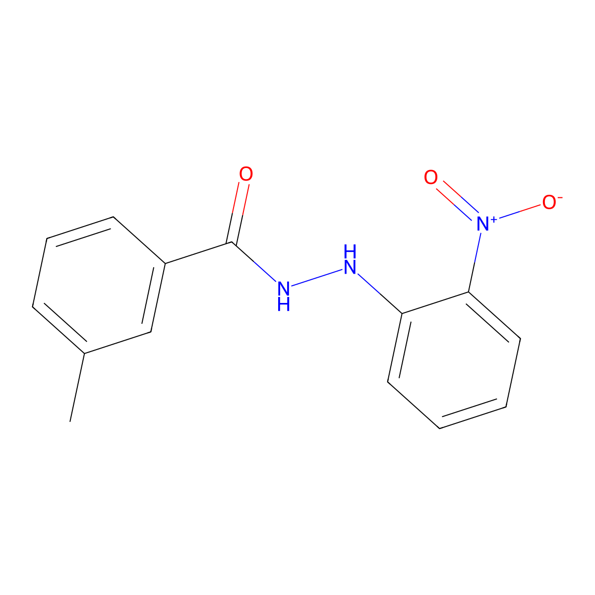 3-methyl-N'-(2-nitrophenyl)benzohydrazide molecular structure, CAS 304478-31-7