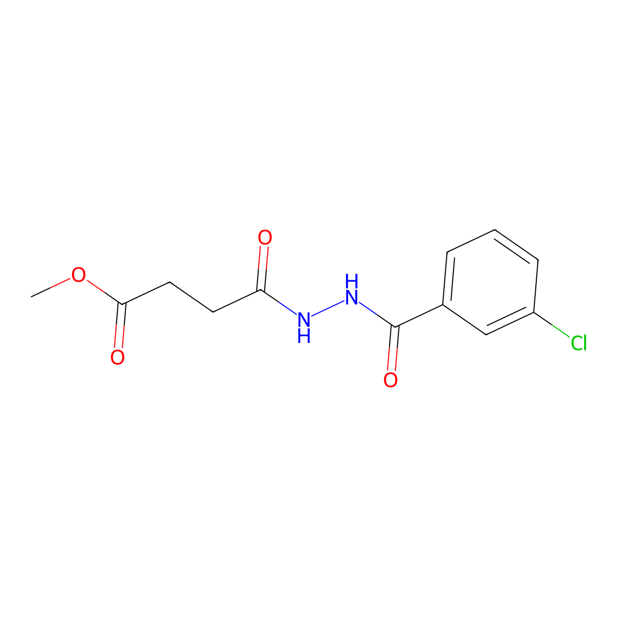 Methyl 4-[2-(3-chlorobenzoyl)hydrazino]-4-oxobutanoate molecular structure, CAS 304478-33-9