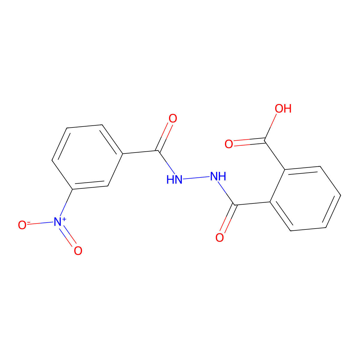2-[[(3-Nitrobenzoyl)amino]carbamoyl]benzoic acid molecular structure, CAS 304479-29-6