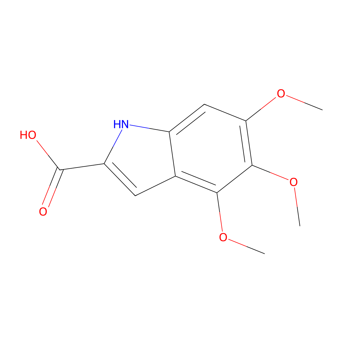 4,5,6-Trimethoxy-1H-indole-2-carboxylic acid molecular structure, CAS 30448-09-0