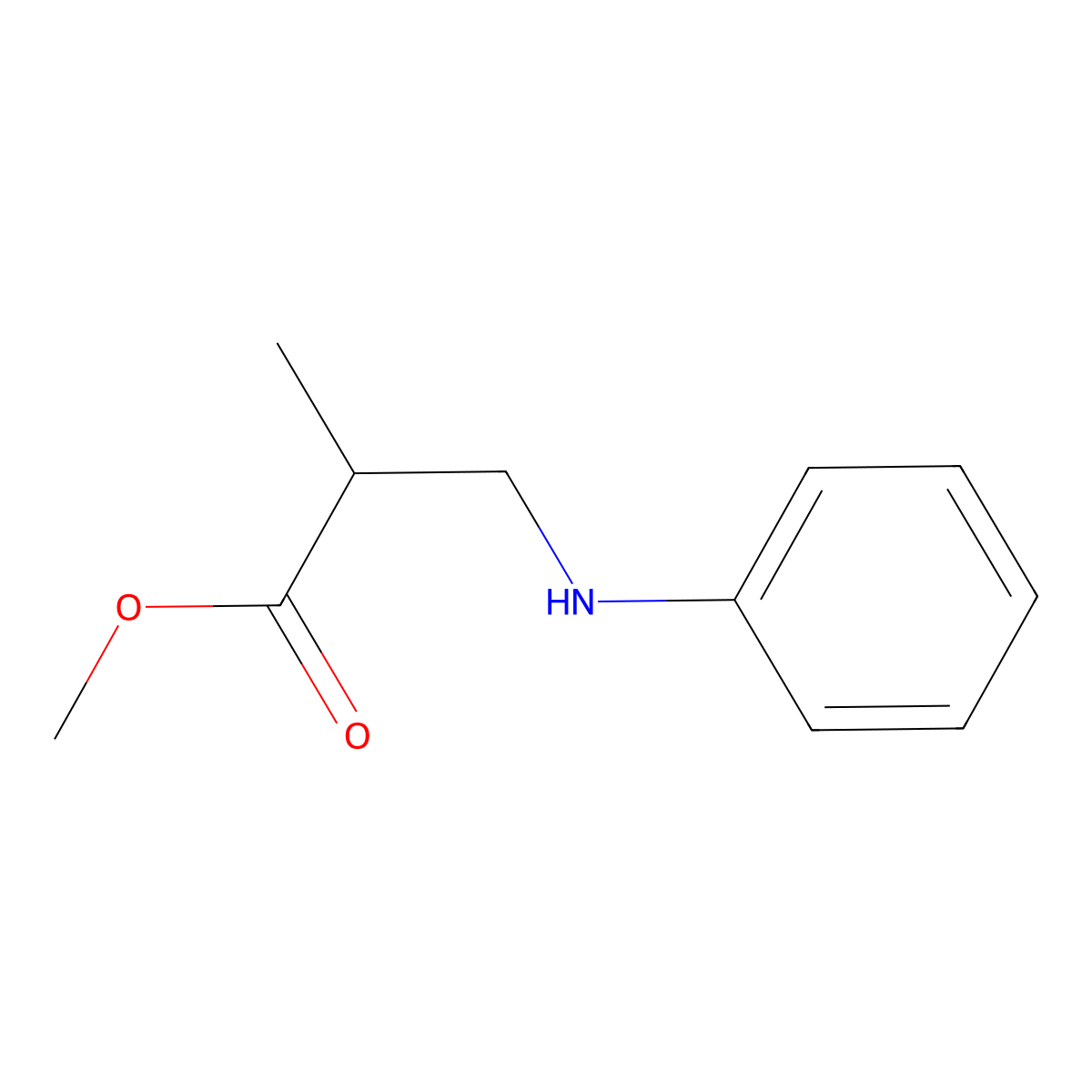 Methyl 2-methyl-3-(phenylamino)propanoate molecular structure, CAS 30448-32-9