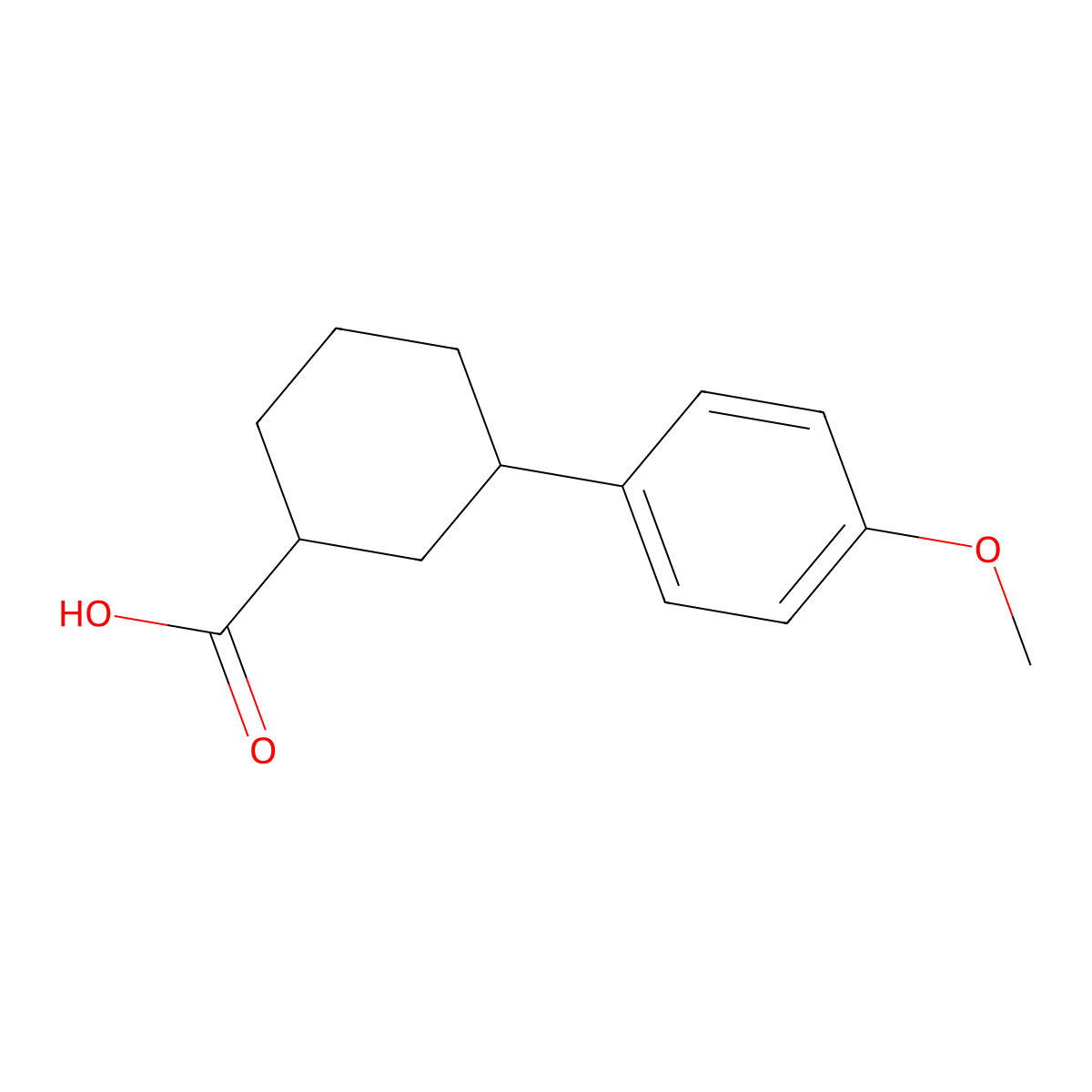 3-(4-Methoxyphenyl)cyclohexanecarboxylic Acid molecular structure, CAS 30448-76-1