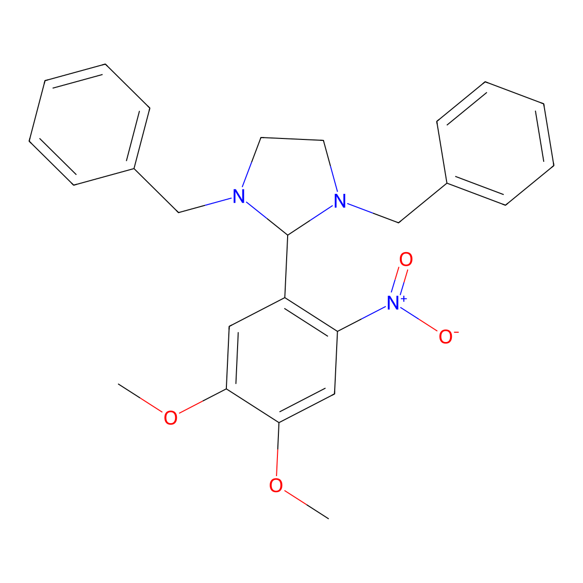 1,3-Dibenzyl-2-(4,5-dimethoxy-2-nitrophenyl)imidazolidine molecular structure, CAS 304481-14-9