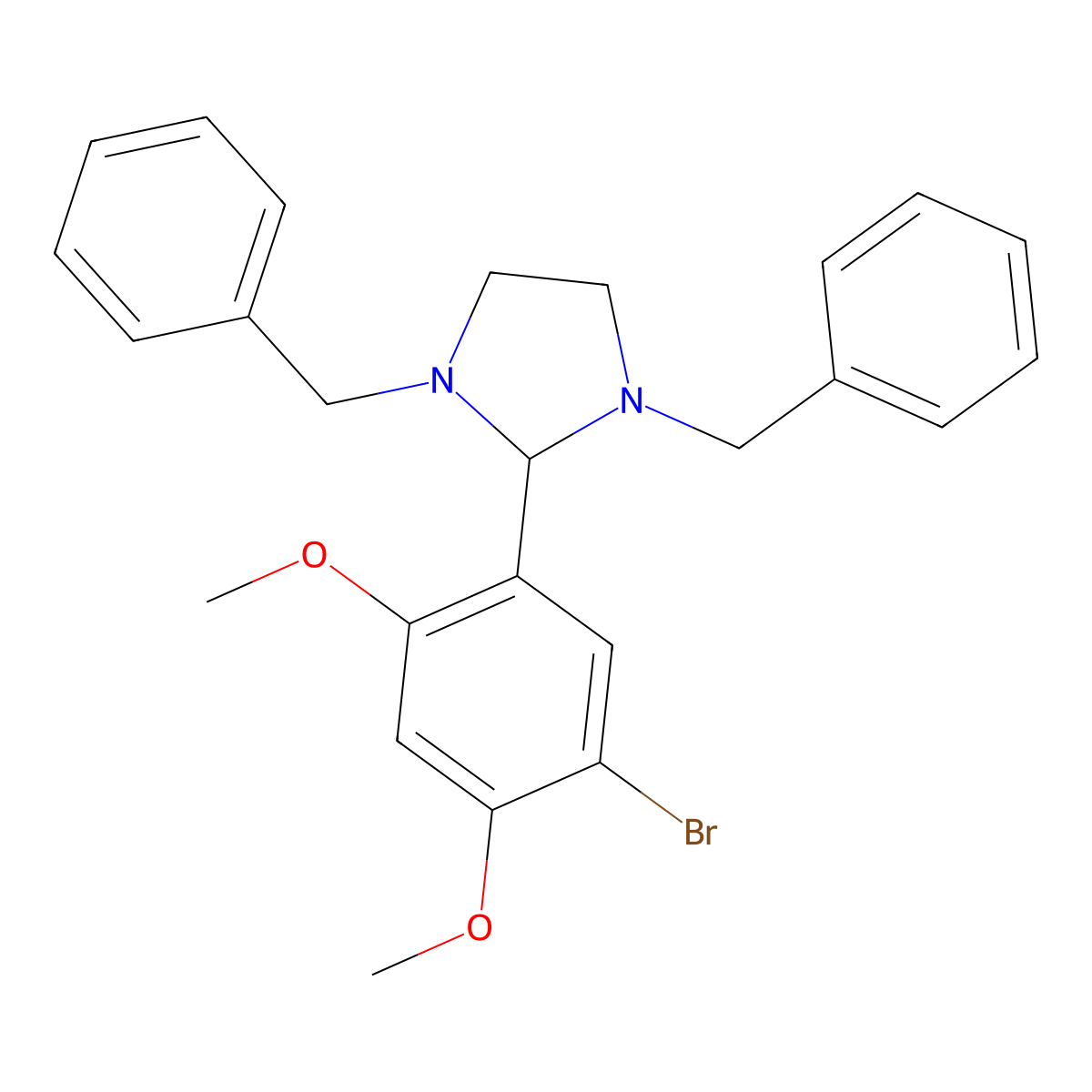 1,3-Dibenzyl-2-(5-bromo-2,4-dimethoxyphenyl)imidazolidine molecular structure, CAS 304481-17-2