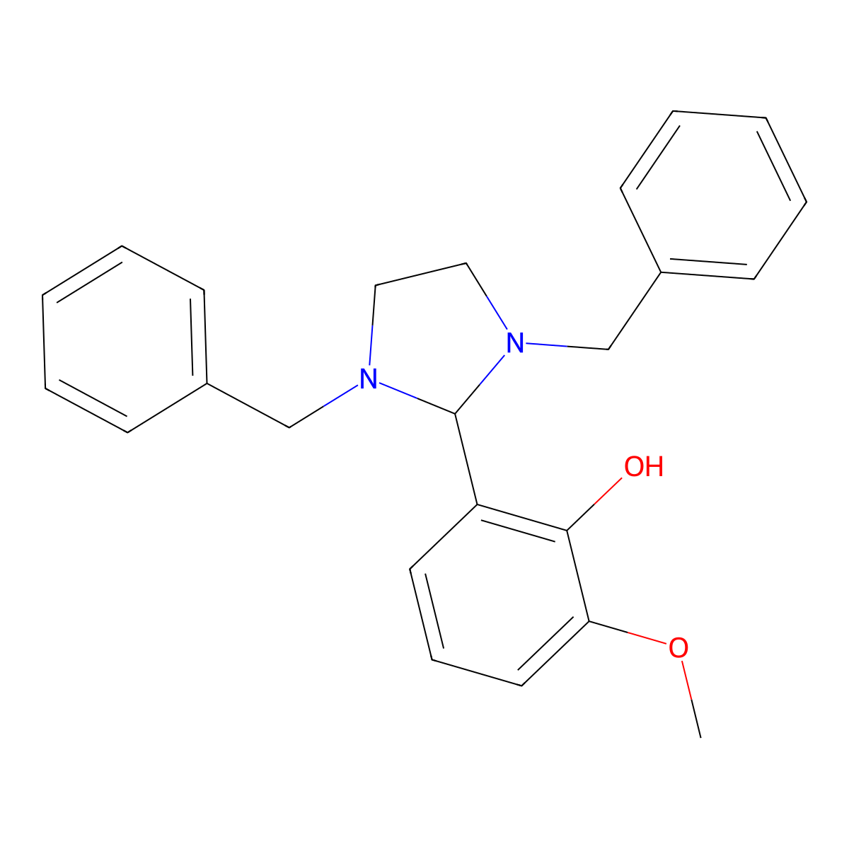 2-(1,3-Dibenzylimidazolidin-2-yl)-6-methoxyphenol molecular structure, CAS 304481-21-8