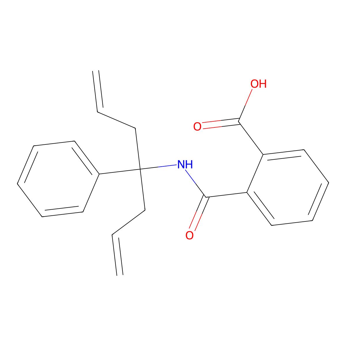 2-((4-Phenylhepta-1,6-dien-4-yl)carbamoyl)benzoic acid molecular structure, CAS 304481-22-9