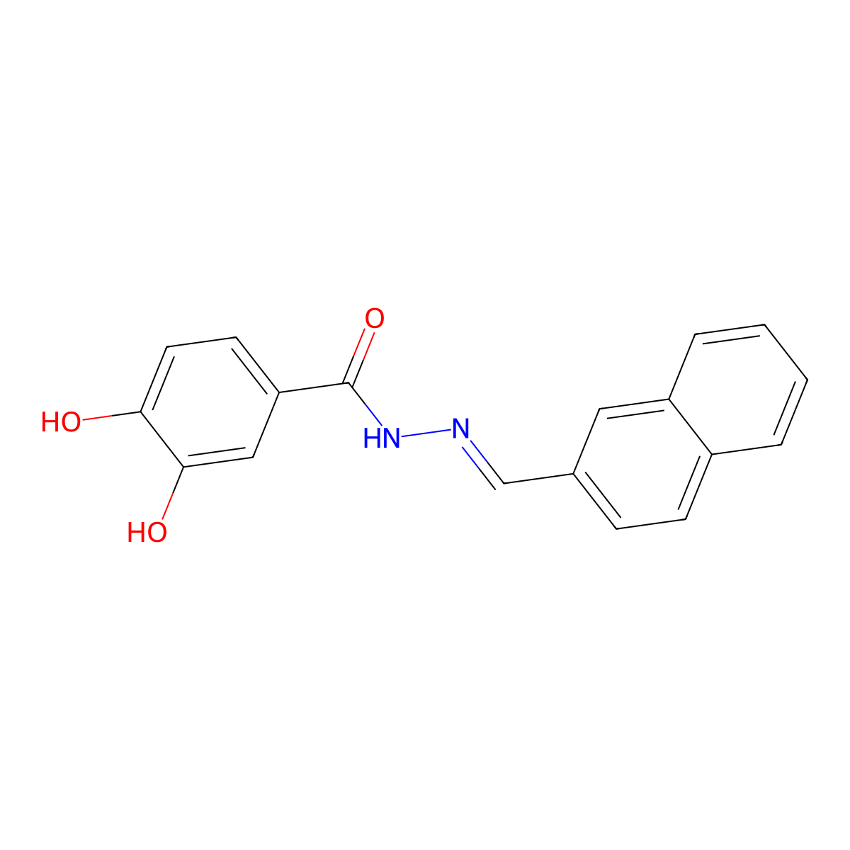 3,4-Dihydroxybenzoic acid 2-(2-naphthalenylmethylene)hydrazide molecular structure, CAS 304481-51-4