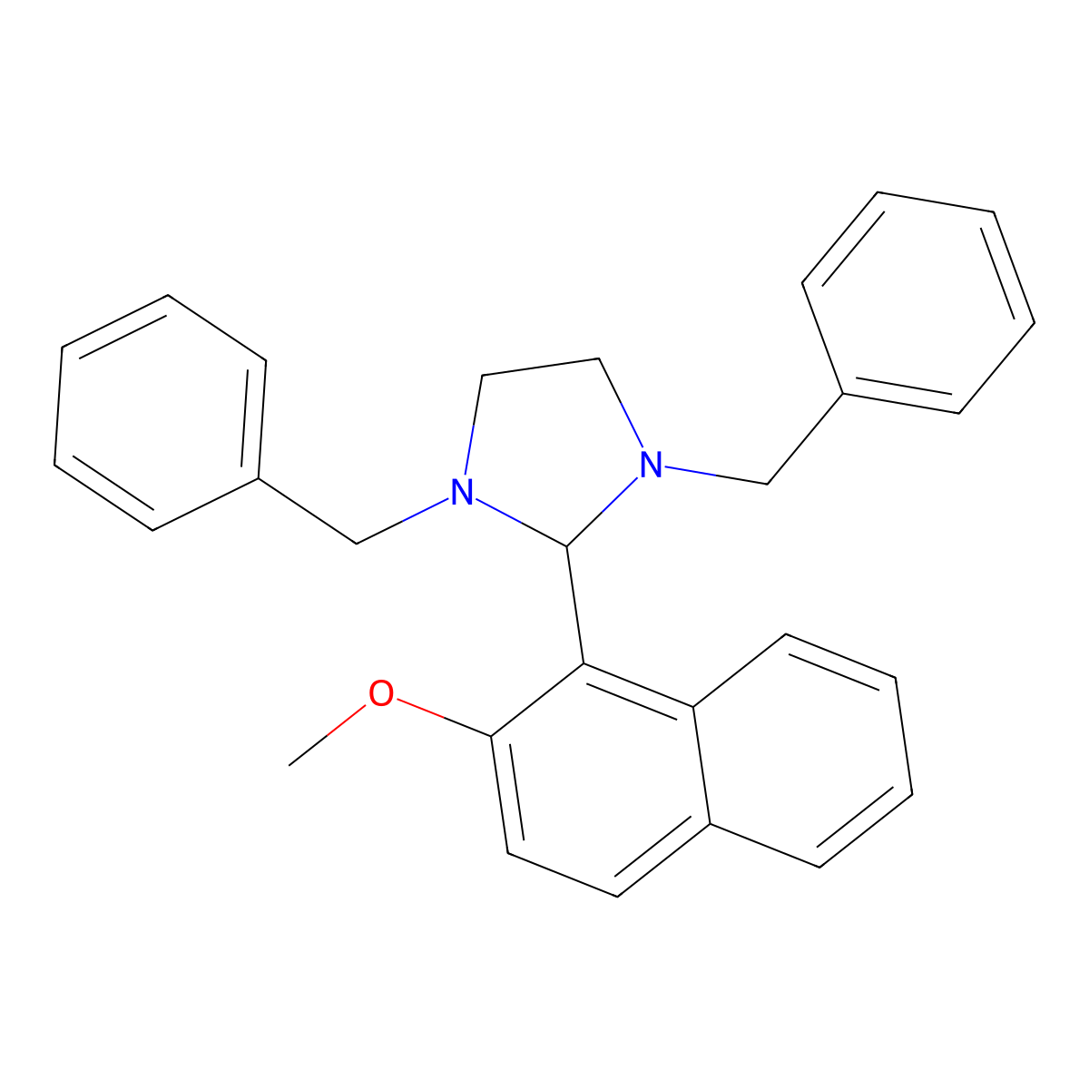 1,3-Dibenzyl-2-(2-methoxynaphthalen-1-yl)imidazolidine molecular structure, CAS 304481-59-2