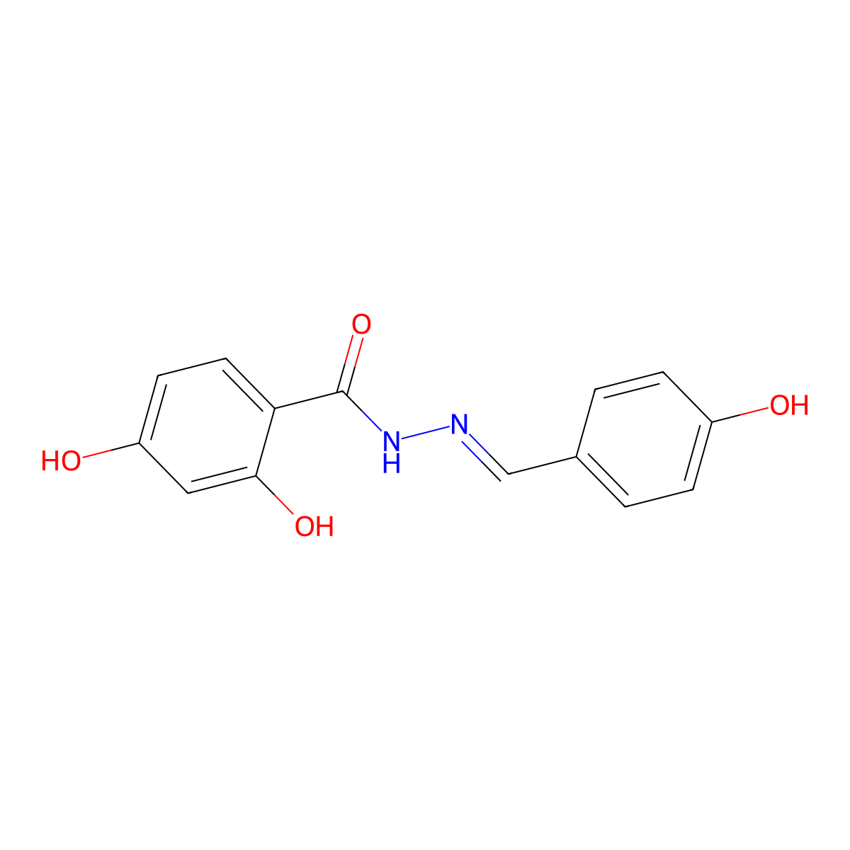 2,4-Dihydroxybenzoic acid 2-[(4-hydroxyphenyl)methylene]hydrazide molecular structure, CAS 304481-73-0