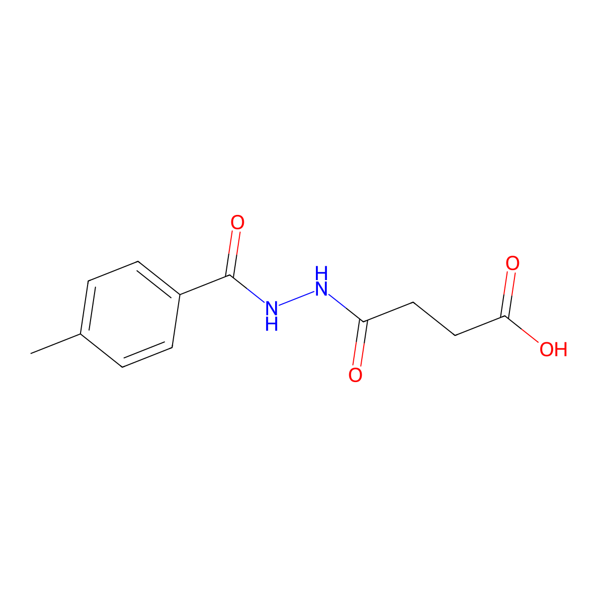 4-[2-(4-Methylbenzoyl)hydrazino]-4-oxobutanoic acid molecular structure, CAS 304481-78-5