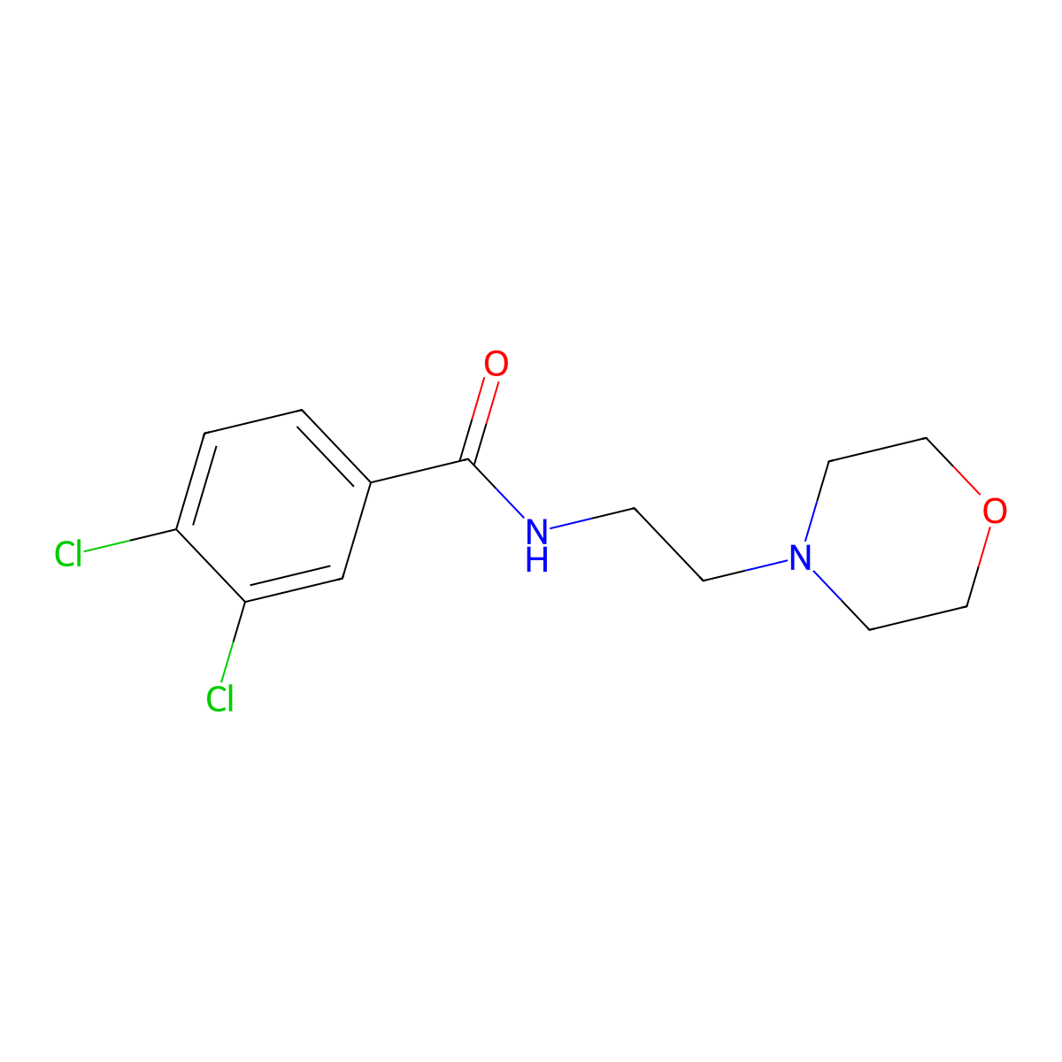 3,4-dichloro-N-(2-morpholin-4-ylethyl)benzamide molecular structure, CAS 304506-91-0
