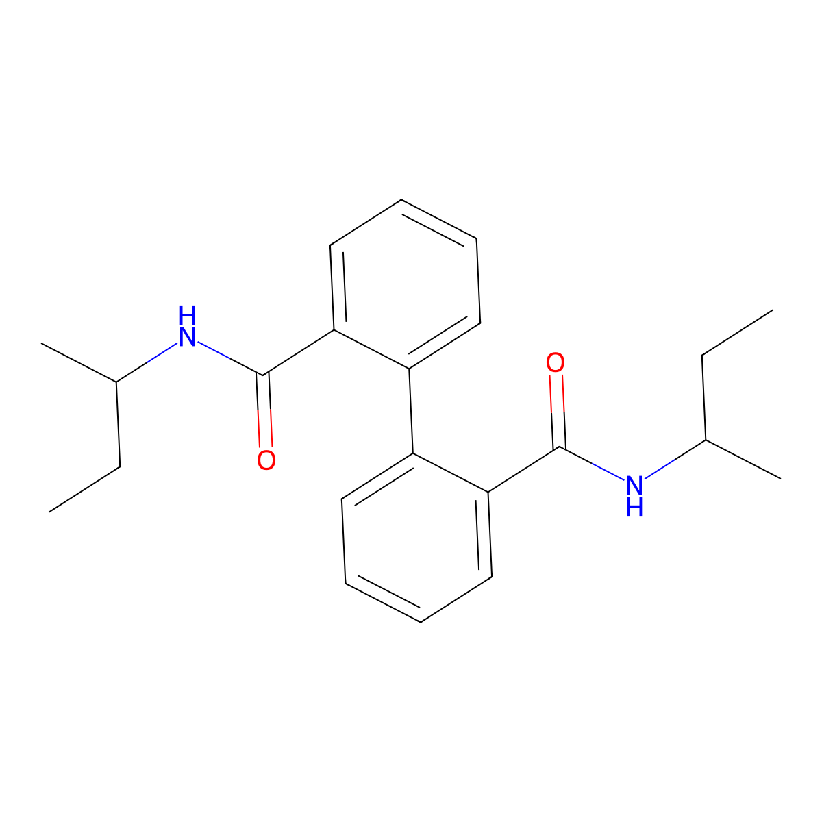 N-butan-2-yl-2-[2-(butan-2-ylcarbamoyl)phenyl]benzamide molecular structure, CAS 304508-53-0