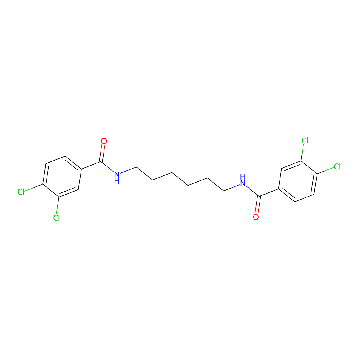 N,N'-(Hexane-1,6-diyl)bis(3,4-dichlorobenzamide) molecular structure, CAS 304508-67-6