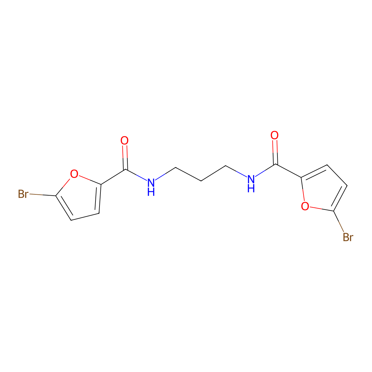 5-bromo-N-[3-[(5-bromofuran-2-carbonyl)amino]propyl]furan-2-carboxamide molecular structure, CAS 304509-30-6