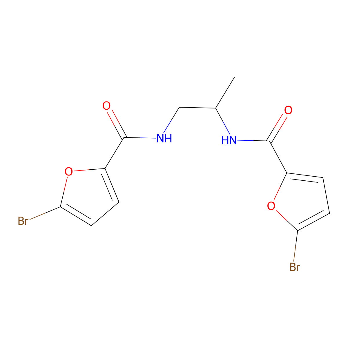 5-bromo-N-[2-[(5-bromofuran-2-carbonyl)amino]propyl]furan-2-carboxamide molecular structure, CAS 304509-39-5