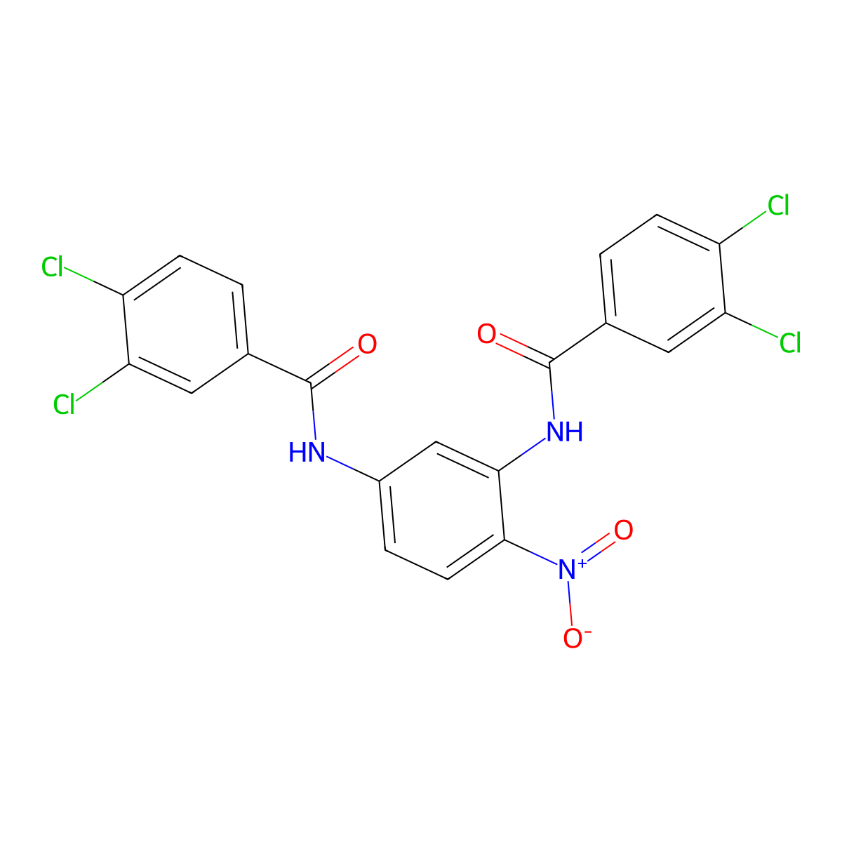 3,4-dichloro-N-[3-[(3,4-dichlorobenzoyl)amino]-4-nitrophenyl]benzamide molecular structure, CAS 304509-47-5