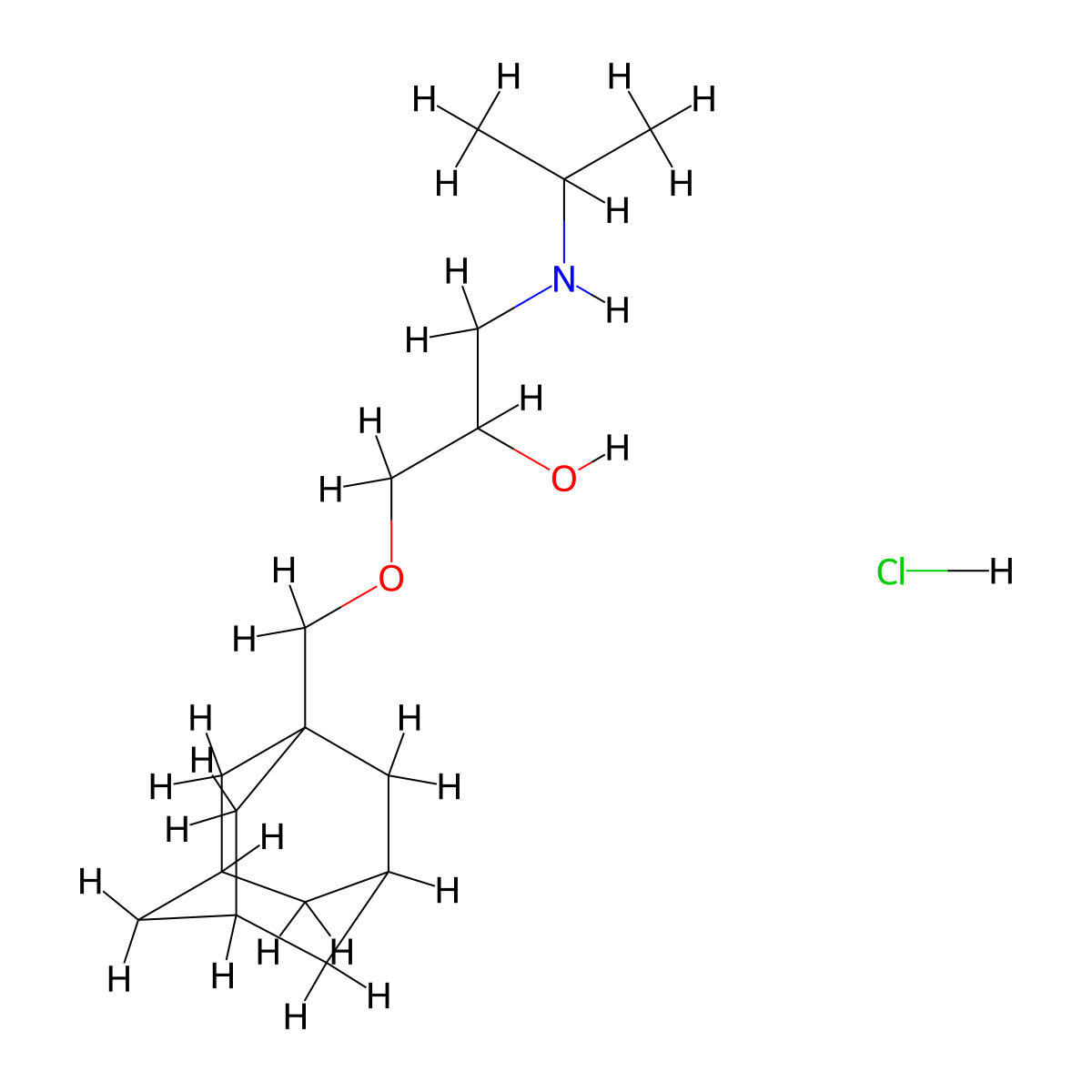 1-((3r,5r,7r)-Adamantan-1-ylmethoxy)-3-(isopropylamino)propan-2-ol hydrochloride molecular structure, CAS 30451-60-6