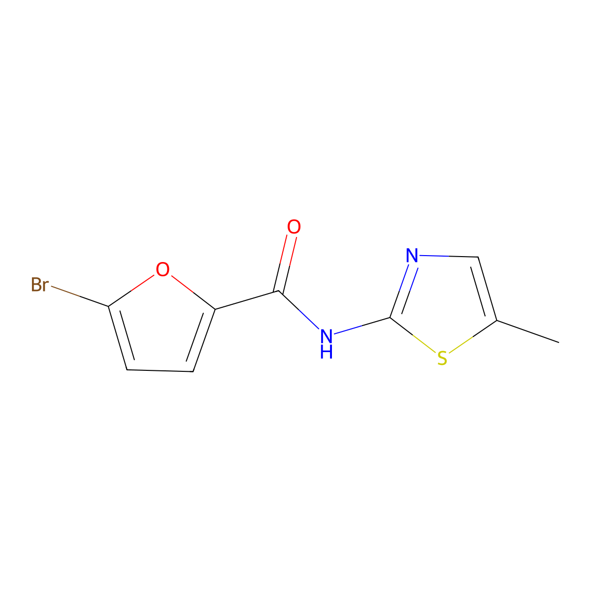 5-bromo-N-(5-methyl-1,3-thiazol-2-yl)furan-2-carboxamide molecular structure, CAS 304510-03-0