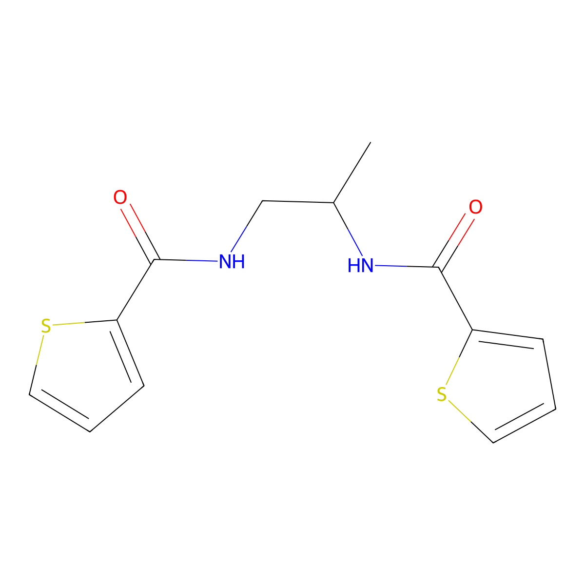 N-[2-(thiophene-2-carbonylamino)propyl]thiophene-2-carboxamide molecular structure, CAS 304510-23-4