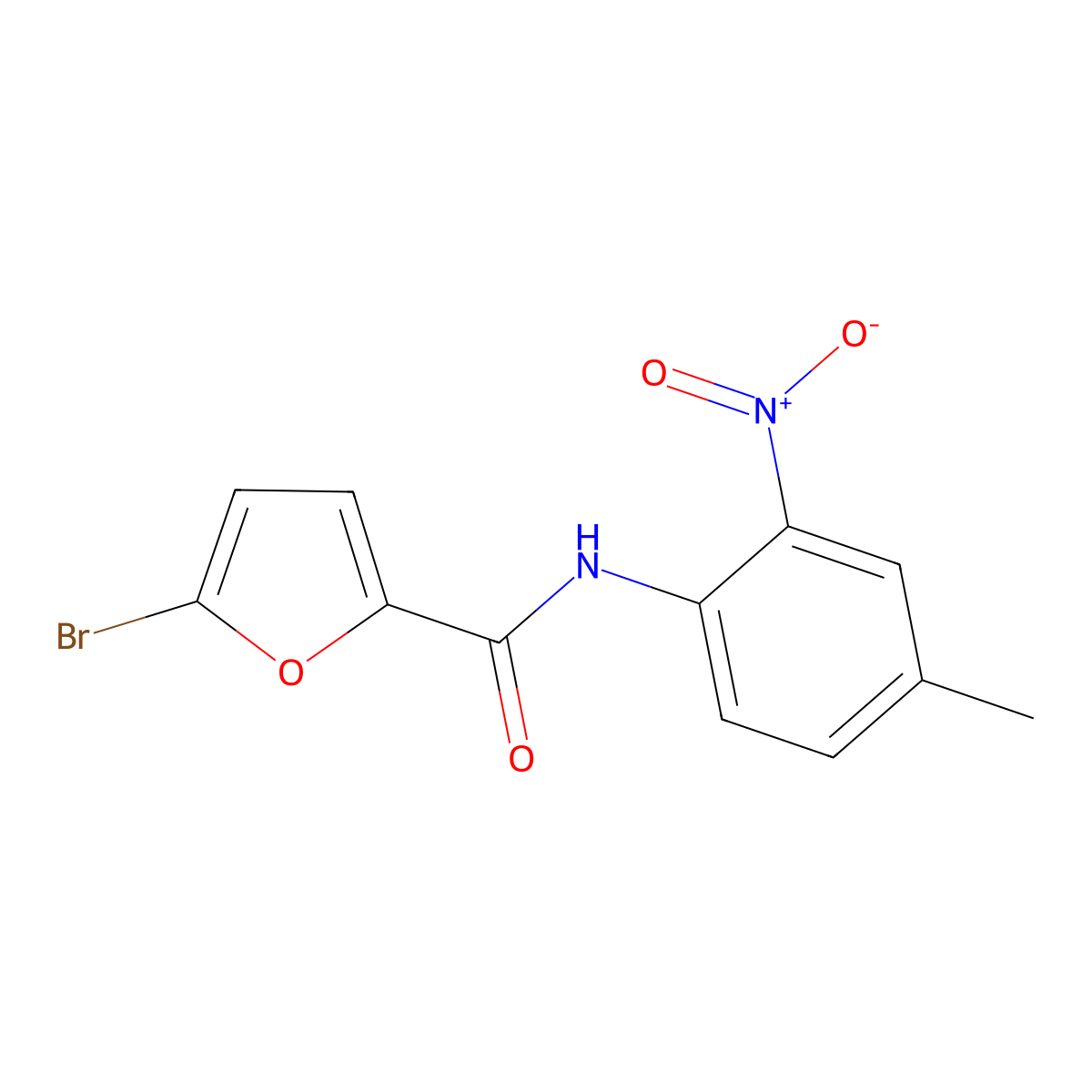 5-bromo-N-(4-methyl-2-nitrophenyl)furan-2-carboxamide molecular structure, CAS 304510-41-6