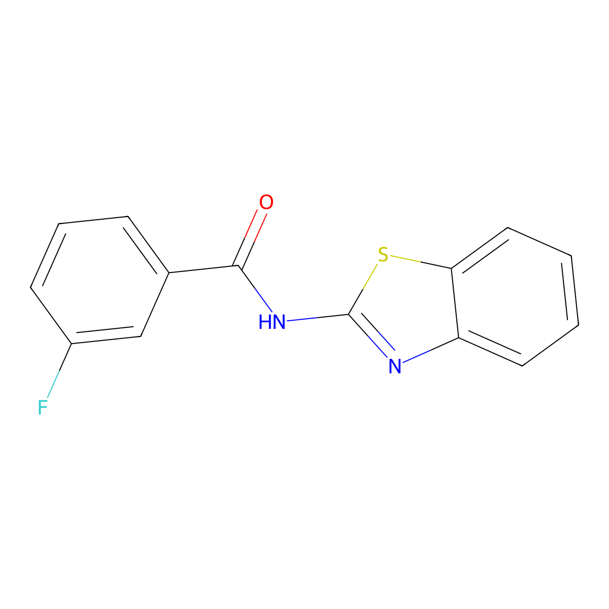 N-(1,3-benzothiazol-2-yl)-3-fluorobenzamide molecular structure, CAS 304510-64-3