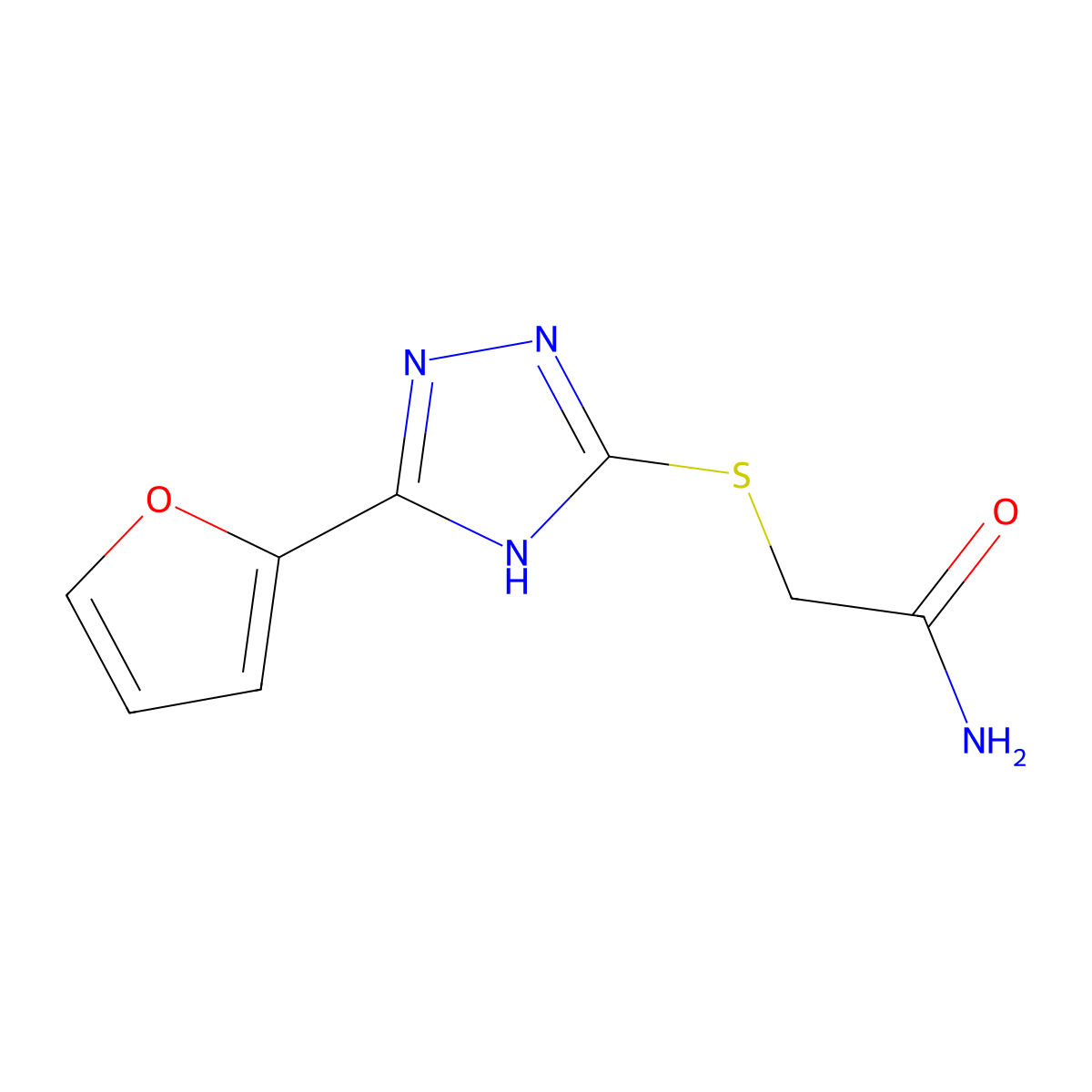 2-{[5-(furan-2-yl)-4H-1,2,4-triazol-3-yl]sulfanyl}acetamide molecular structure, CAS 30452-54-1