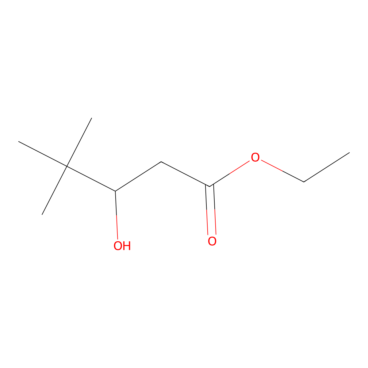 Pentanoic acid, 3-hydroxy-4,4-dimethyl-, ethyl ester molecular structure, CAS 30458-17-4