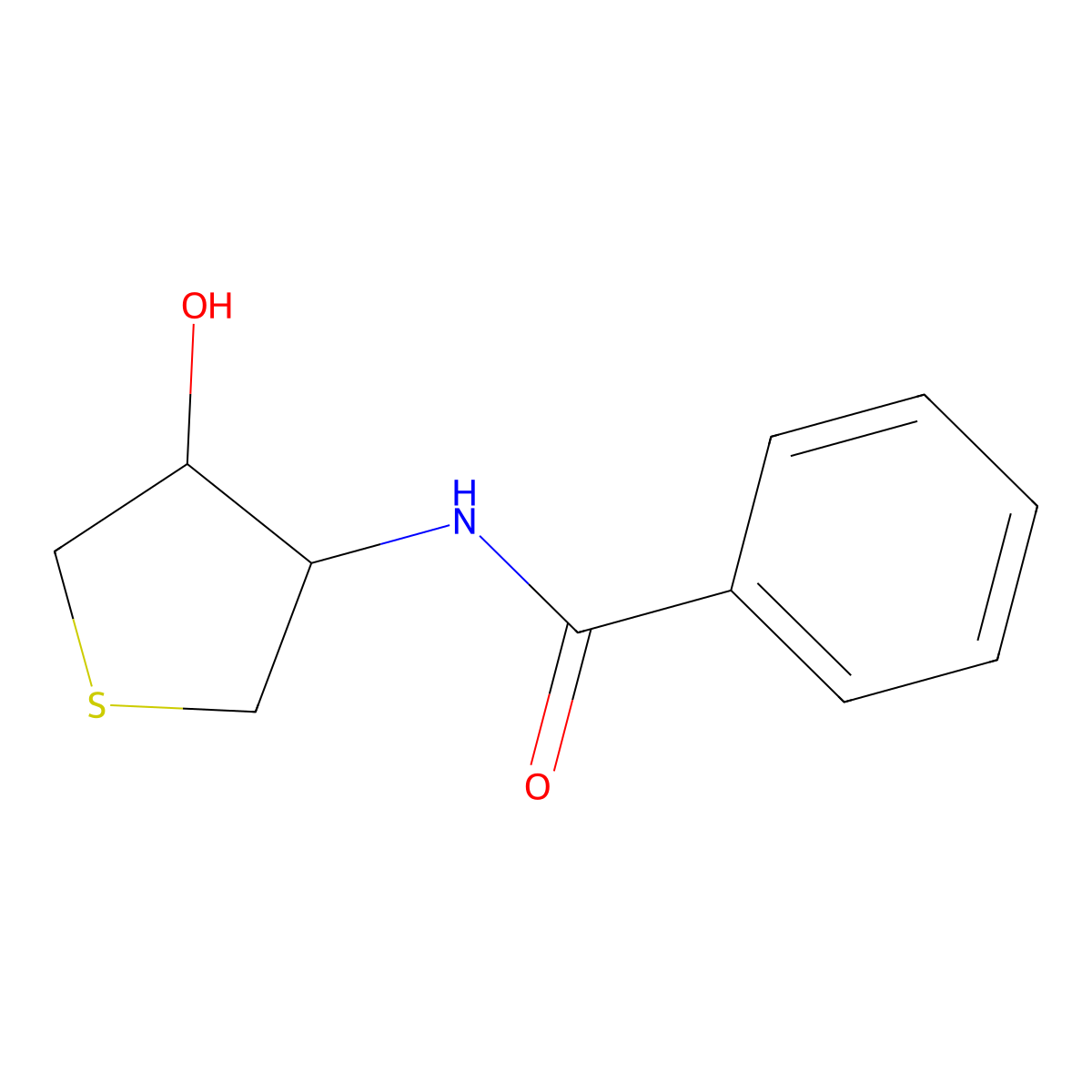 N-((3S,4S)-4-hydroxytetrahydrothiophen-3-yl)benzamide molecular structure, CAS 30461-24-6