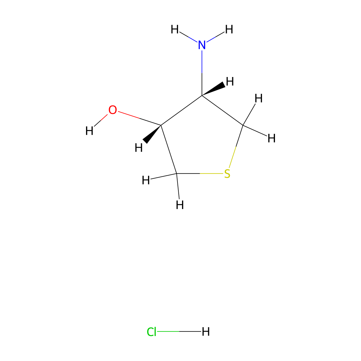 rac-(3R,4S)-4-aminothiolan-3-ol hydrochloride molecular structure, CAS 30461-27-9