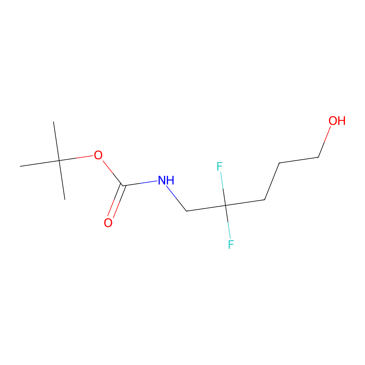 tert-butyl N-(2,2-difluoro-5-hydroxypentyl)carbamate molecular structure, CAS 3046134-25-9