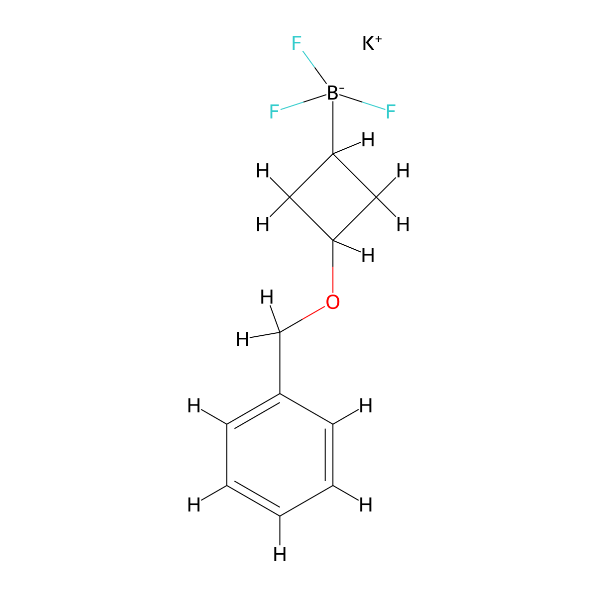 Potassium (3-benZyloxycyclobutyl)-trifluoro-boranuide molecular structure, CAS 3046150-16-4
