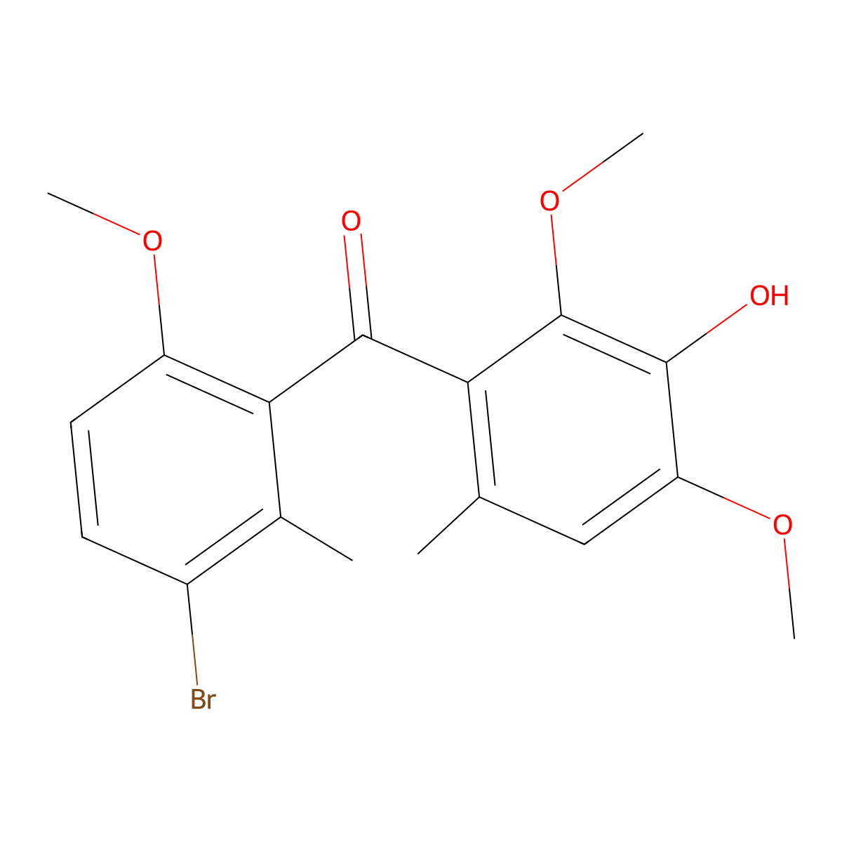 (3-Bromo-6-methoxy-2-methylphenyl)(3-hydroxy-2,4-dimethoxy-6-methylphenyl)methanone molecular structure, CAS 3046154-65-5