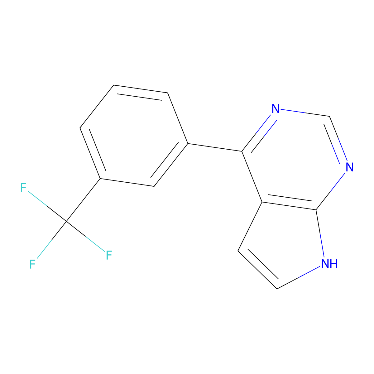 4-(3-(Trifluoromethyl)phenyl)-7H-pyrrolo[2,3-D]pyrimidine molecular structure, CAS 3046190-03-5