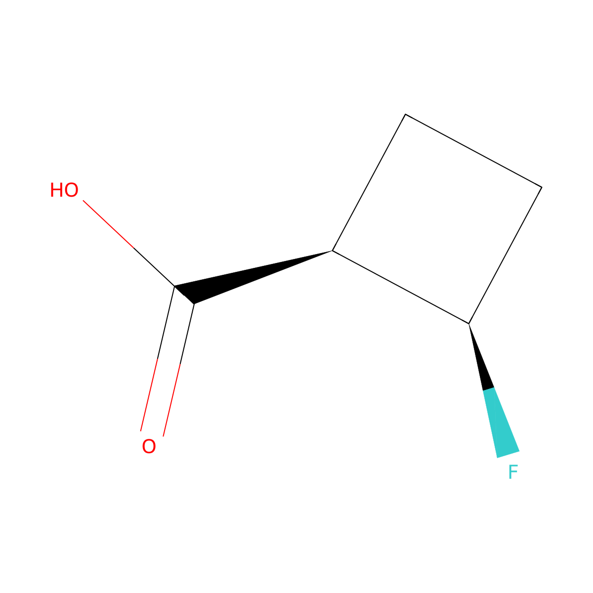 cis-(1R,2R)-2-fluorocyclobutane-1-carboxylic acid molecular structure, CAS 3046294-31-6