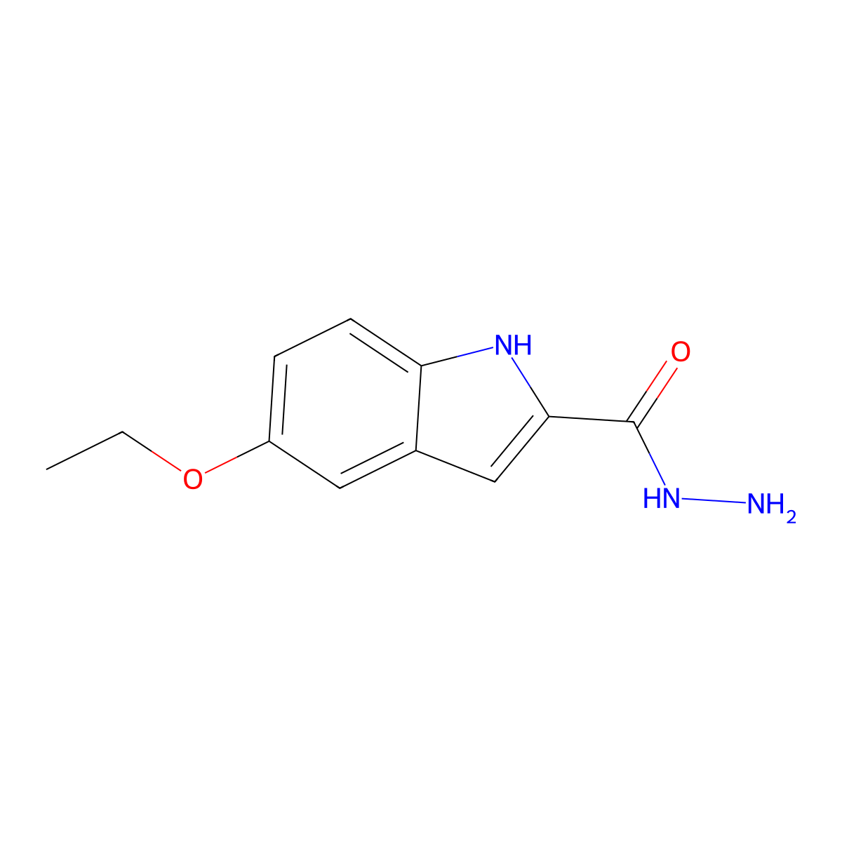 5-ethoxy-1H-indole-2-carbohydrazide molecular structure, CAS 30464-76-7