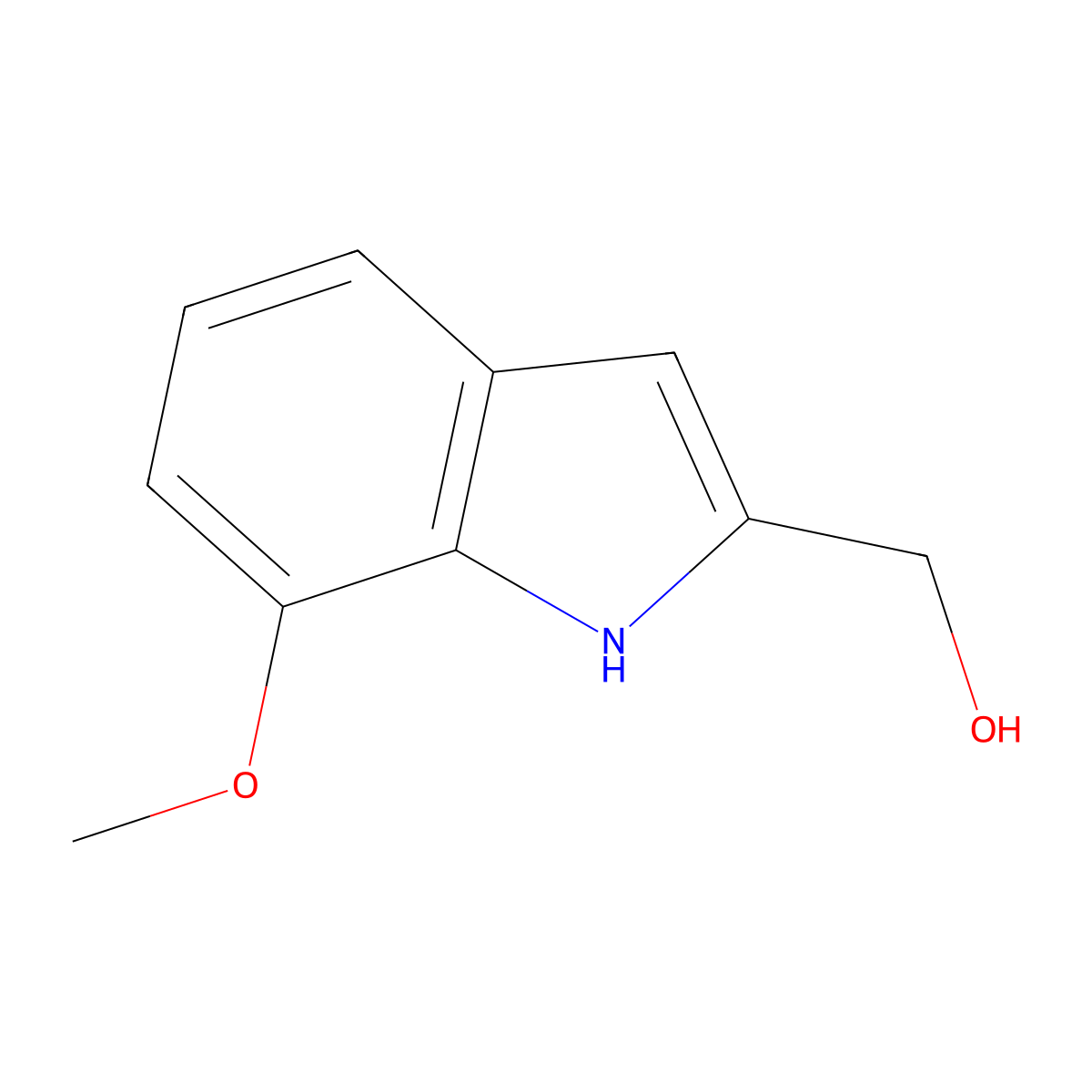 (7-methoxy-1H-indol-2-yl)methanol molecular structure, CAS 30464-83-6