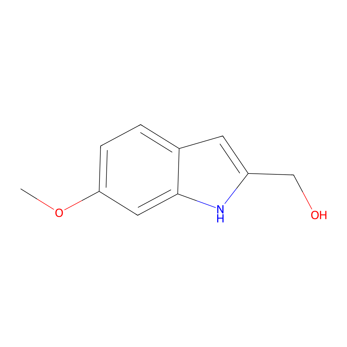 (6-methoxy-1H-indol-2-yl)methanol molecular structure, CAS 30464-85-8