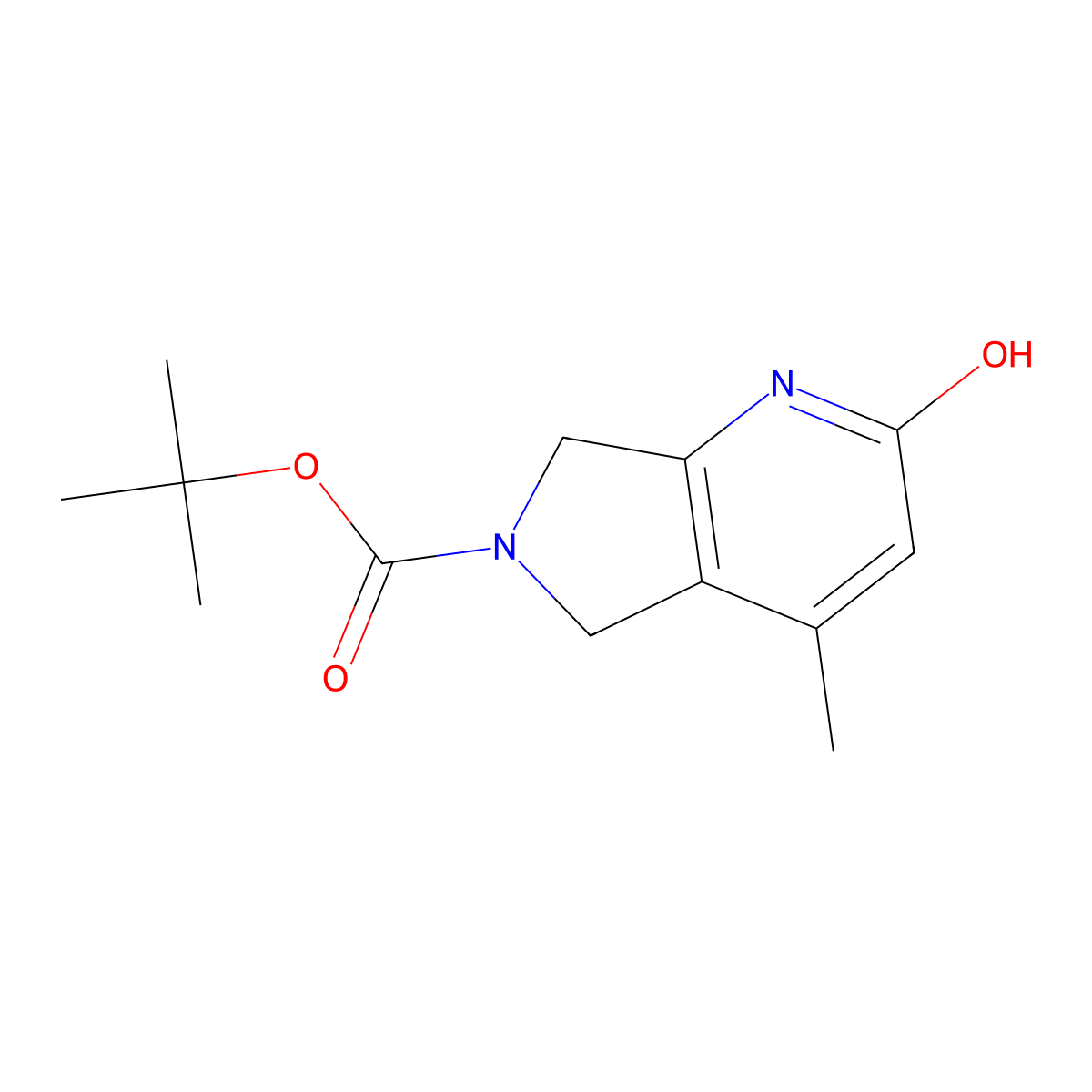 2-Methylpropan-2-yl 2-hydroxy-4-methyl-6,7-dihydro-5H-pyrrolo[4,3-b]pyridine-6-carboxylate molecular structure, CAS 3046403-15-7