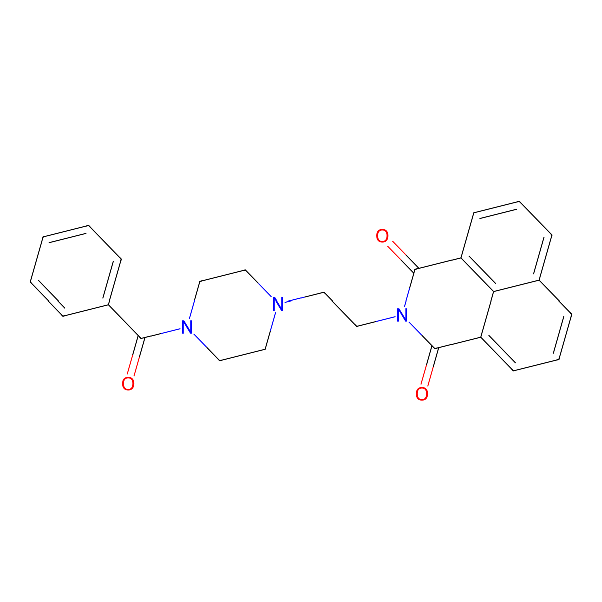 2-(2-(4-benzoylpiperazin-1-yl)ethyl)-1H-benzo[de]isoquinoline-1,3(2H)-dione molecular structure, CAS 304643-42-3