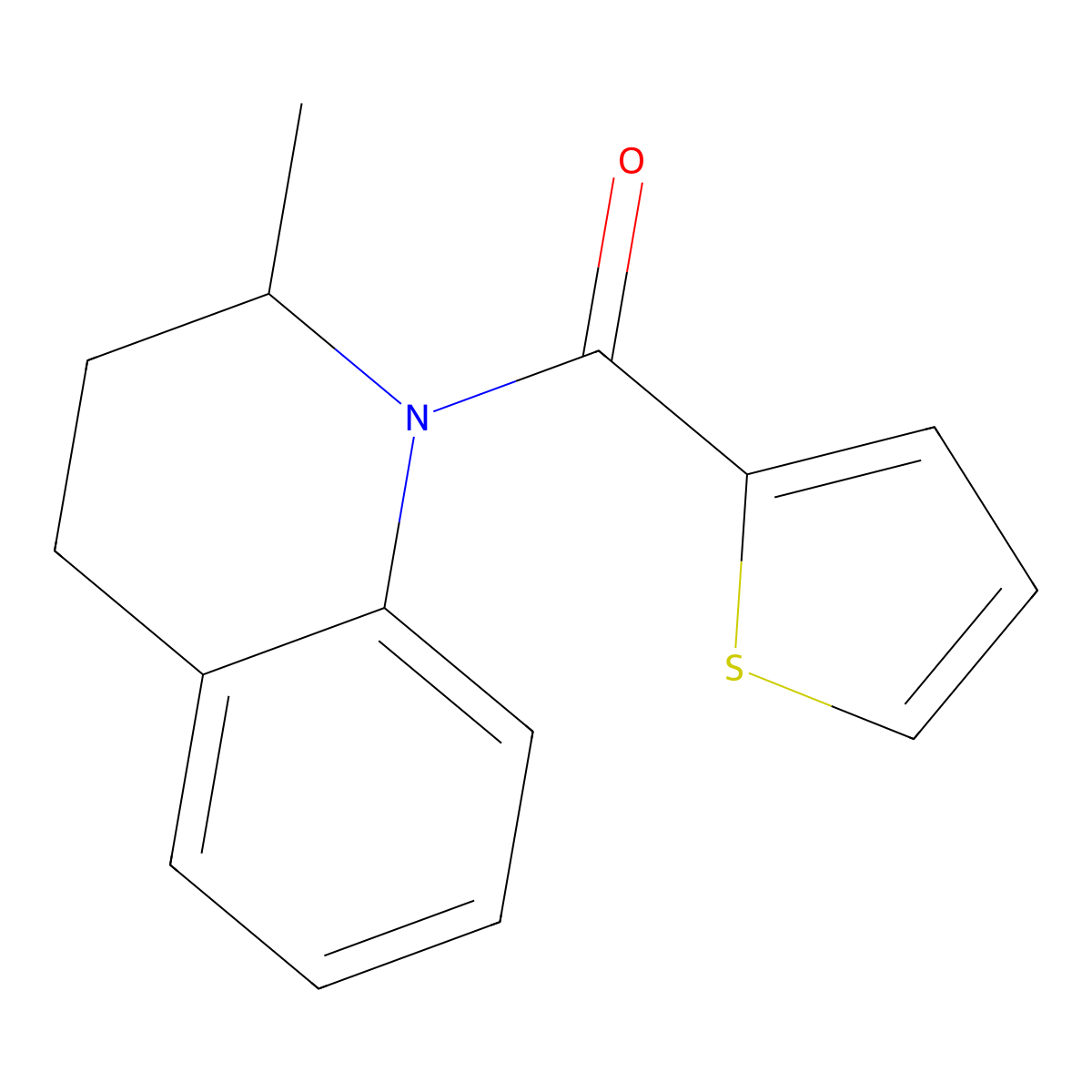 (2-methyl-3,4-dihydroquinolin-1(2H)-yl)(thiophen-2-yl)methanone molecular structure, CAS 304643-44-5