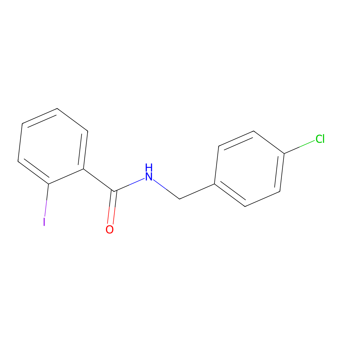 N-(4-chlorobenzyl)-2-iodobenzamide molecular structure, CAS 304644-56-2