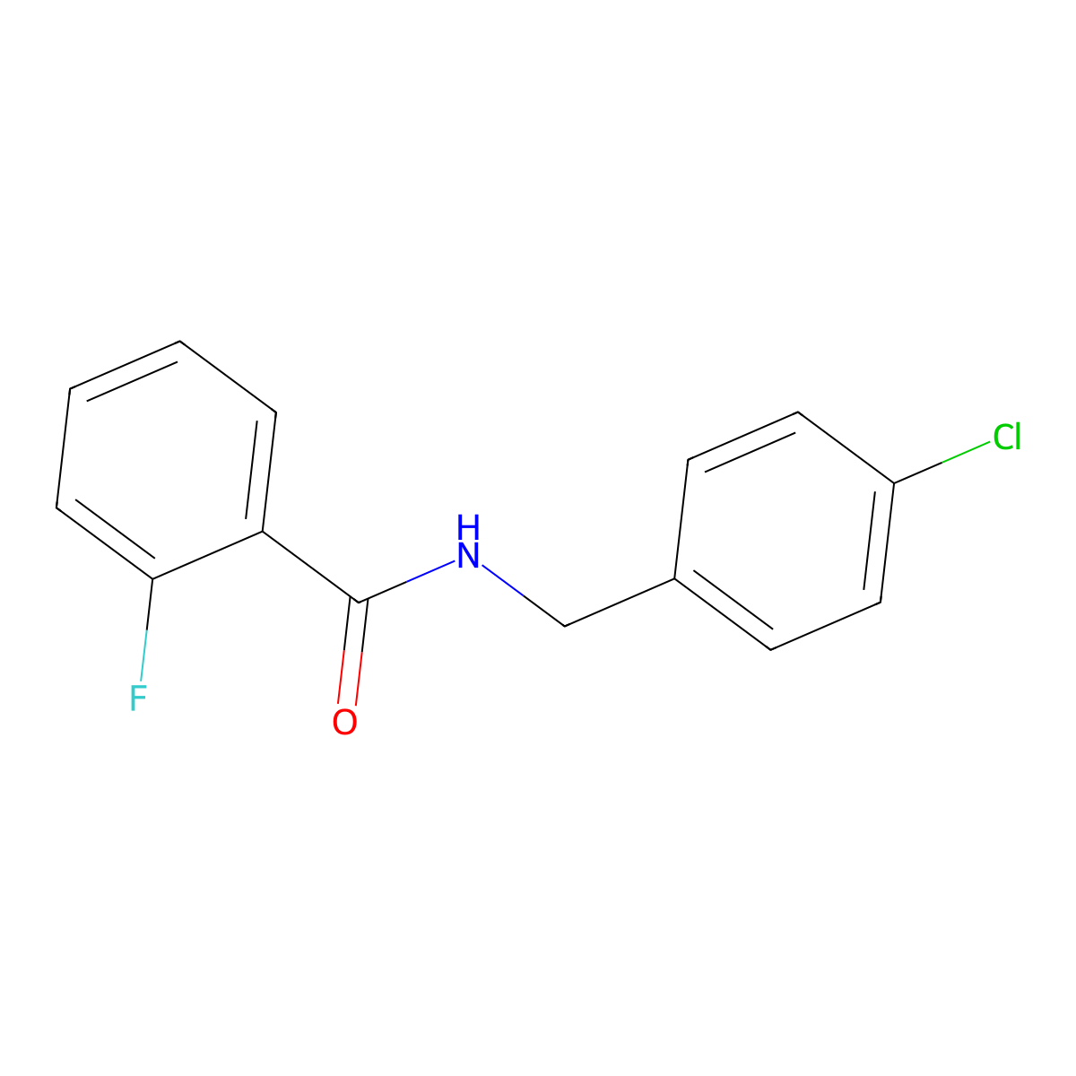 N-(4-Chlorobenzyl)-2-fluorobenzamide molecular structure, CAS 304645-25-8
