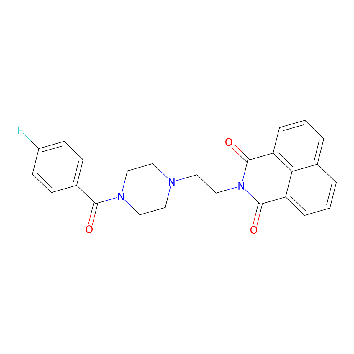 2-[2-[4-(4-Fluorobenzoyl)piperazin-1-yl]ethyl]benzo[de]isoquinoline-1,3-dione molecular structure, CAS 304645-29-2