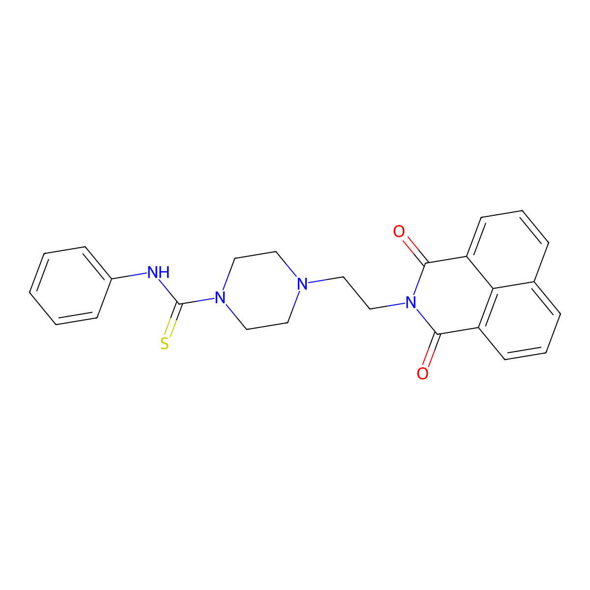 4-(2-(1,3-dioxo-1H-benzo[de]isoquinolin-2(3H)-yl)ethyl)-N-phenylpiperazine-1-carbothioamide molecular structure, CAS 304645-31-6