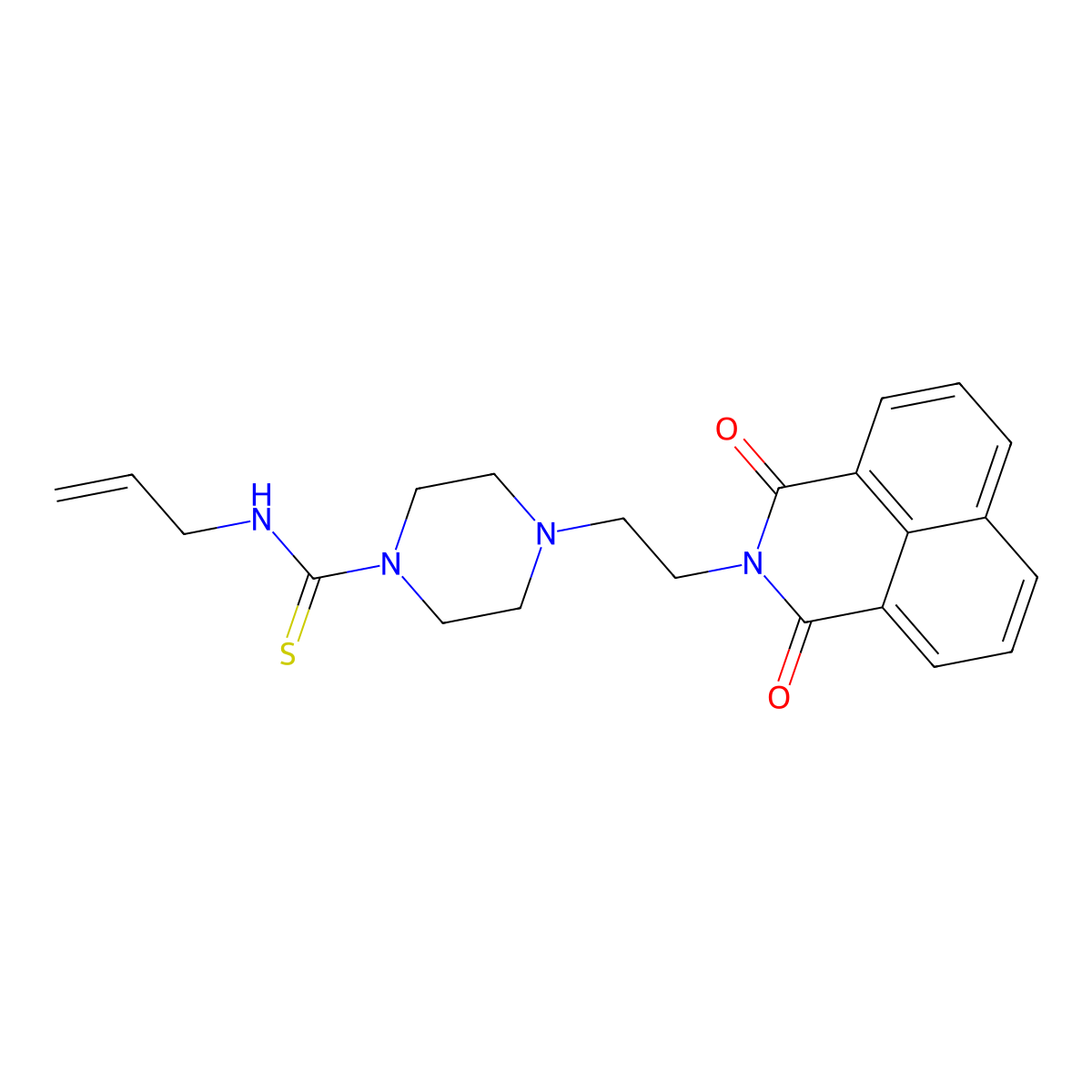4-[2-(1,3-dioxo-1H-benzo[de]isoquinolin-2(3H)-yl)ethyl]-N-(prop-2-en-1-yl)piperazine-1-carbothioamide molecular structure, CAS 304645-35-0