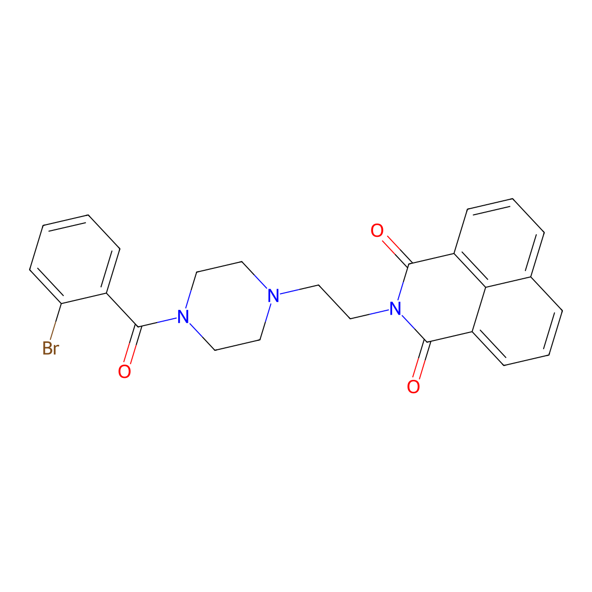 2-(2-(4-(2-bromobenzoyl)piperazin-1-yl)ethyl)-1H-benzo[de]isoquinoline-1,3(2H)-dione molecular structure, CAS 304645-39-4
