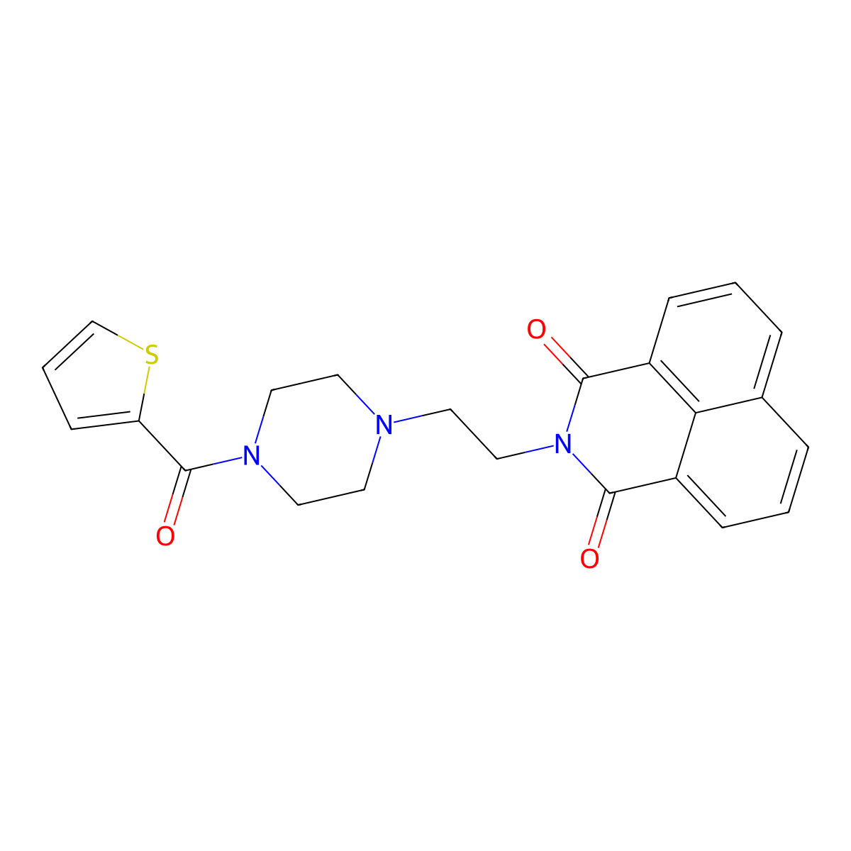 2-(2-(4-(thiophene-2-carbonyl)piperazin-1-yl)ethyl)-1H-benzo[de]isoquinoline-1,3(2H)-dione molecular structure, CAS 304645-86-1