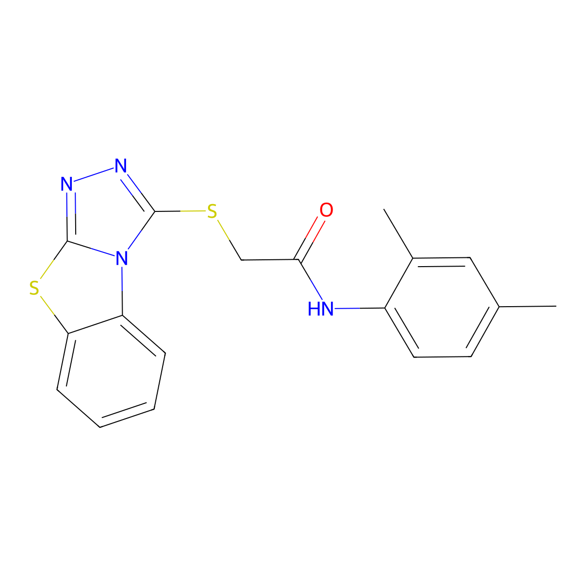 N-(2,4-dimethylphenyl)-2-{7-thia-2,4,5-triazatricyclo[6.4.0.0^{2,6}]dodeca-1(8),3,5,9,11-pentaen-3-ylsulfanyl}acetamide molecular structure, CAS 304645-99-6