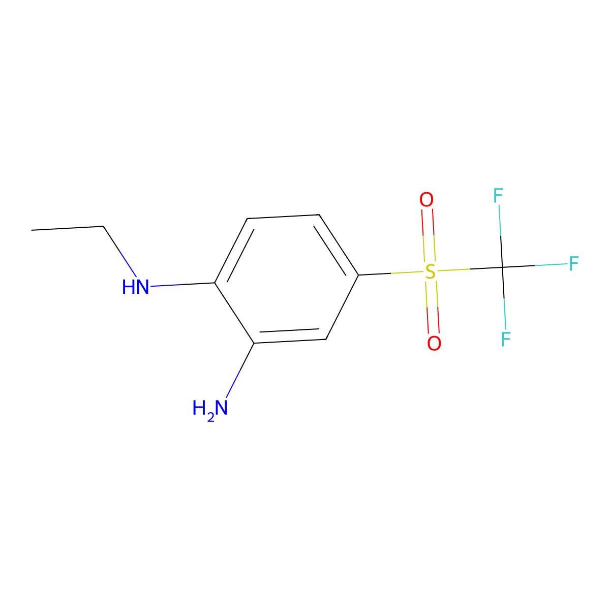 N1-ethyl-4-trifluoromethanesulfonylbenzene-1,2-diamine molecular structure, CAS 304646-59-1